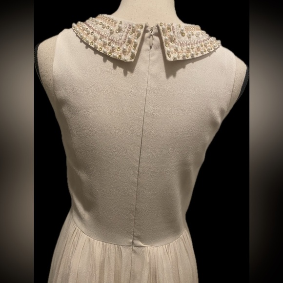 Kenzie Women’s Sleeveless Elegant Short Cream Dress Pearl Beads Accents size 4 - Picture 13 of 17